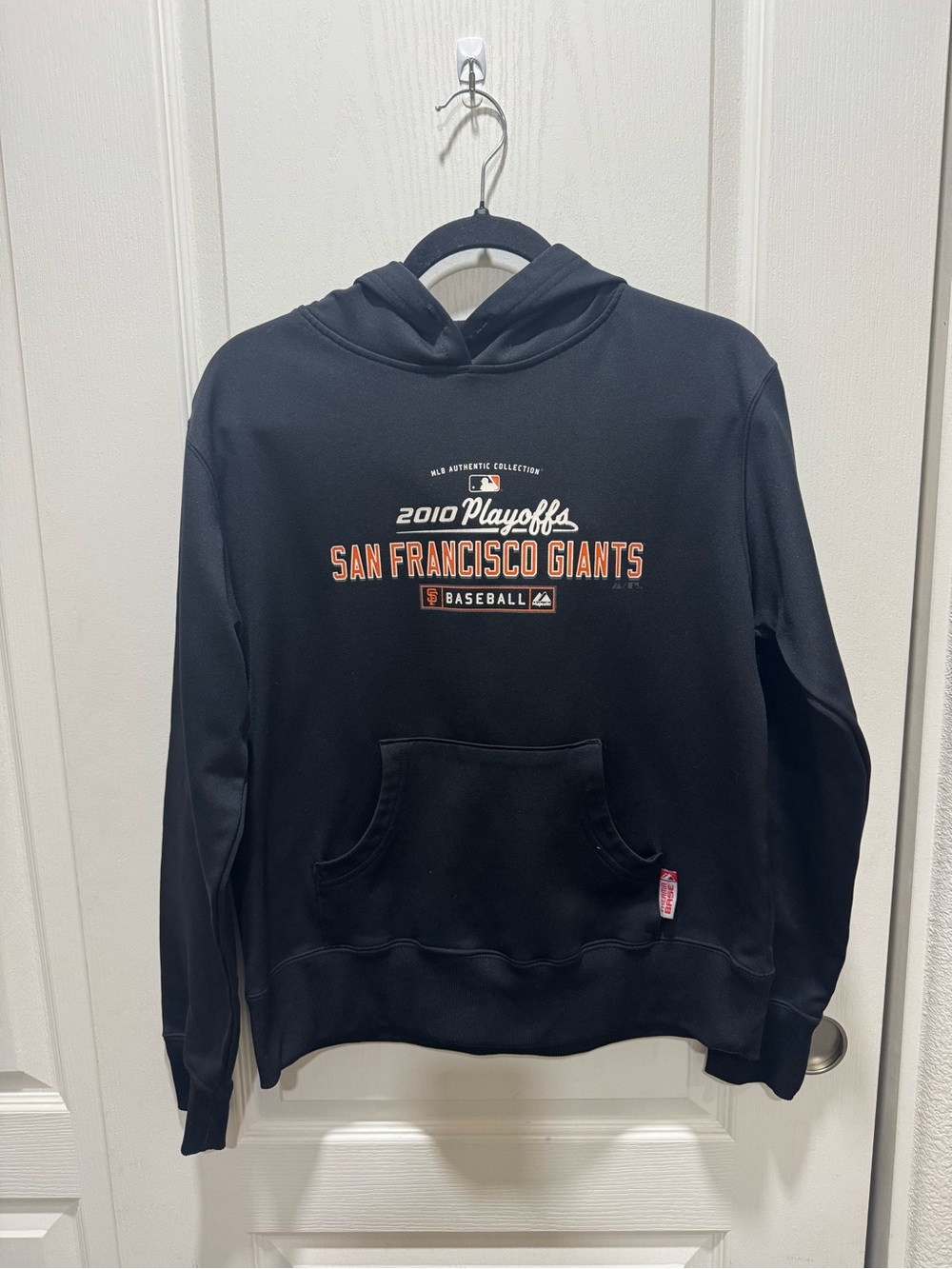 2010 San Francisco Giants Playoffs Hoodie Size S Majestic MLB Black